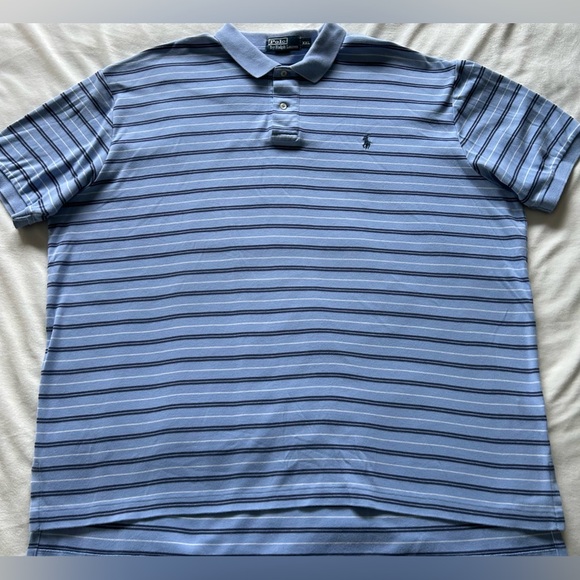 RALPH LAUREN POLO BLUE STRIPED XXL SHORT SLEEVE SHIRT - Picture 4 of 5